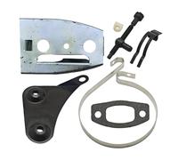 UYTGFO Ajuste for Husqvarna 50 51 55 Rancher motosierra piezas de repuesto placa de barra banda de freno silenciador soporte junta tensor servicio