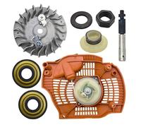 UYTGFO Compatible con Husqvarna 445 450, arranque de retroceso, bomba de aceite, sello de engranaje helicoidal, repuesto de motosierra, volante de inercia.