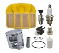 UYTGFO Compatible con Husqvarna 545 550XP, filtro de aire y combustible, cebador, válvula de descompresión, bujía, repuesto de motosierra, kit de anillo de pistón de 43 mm.