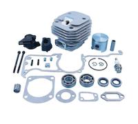 UYTGFO Compatible con Jonsered 630 625, sello de aceite, perno de carburador, espaciador de admisión, piezas de repuesto, kit de juntas de cojinete de cigüeñal y pistón de cilindro de 48 mm