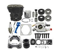 UYTGFO Compatible con motor de motosierra HUSQVARNA 340, 350 y 345. Repuestos for motor. Cárter de cilindro, carburador, cojinete, sello de aceite, estrangulador, varilla del acelerador, kit de 44 mm.