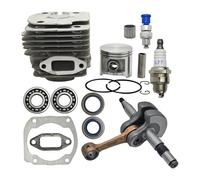 UYTGFO Compatible con motosierra Husqvarna 372, 365, 371 y 362. Jaula de agujas, placa Nikasil de 50 mm, kit de pistón de cilindro, cojinete de cigüeñal, válvula de descompresión.