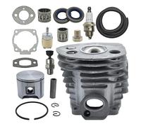 UYTGFO Compatible con motosierra Husqvarna 55 51, pieza 505275719, bujía, pistón, anillo de retención, filtro de combustible, anillo de pistón de cilindro de 46 mm.