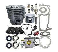 UYTGFO Compatible con motosierra Husqvarna 55 51, tapón de compresión de 46 mm, pistón de cilindro, carburador, amortiguador AV, kit de juntas de varilla de estrangulación.