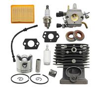 UYTGFO Compatible con STIHL FS120, FS250, FS250R, FS200, FS200R, recortadora, desbrozadora, piezas de 35 mm, pistón de cilindro, carburador, filtro de aire, kit de manguera de combustible.