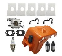 UYTGFO Compatible con Stihl MS180 MS170 018 017 MS 180 170 Walbro Carby Filtro de aire y combustible Manguera de línea Cilindro superior Cubierta del motor Cubierta del carburador