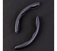 UYTKTN 2 Piezas Funda Volante Coche para Volkswagen VW Golf 5 6 7 8 GTE GTI GTD, Fibra de Carbono Segmentado Protector de Volante Antideslizant Cubierta Volante Coche,A Black