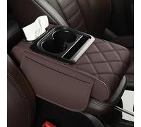 UYTKTN Coche Cojín Apoyabrazos para Abarth Monster Energy/Pulse Firefly/Turbo, Cuero Funda Protector Reposabrazos Central, Almohadilla para Reposabrazos De Coche,D Coffee