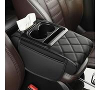 UYTKTN Coche Cojín Apoyabrazos para Renault Fluence 2009 2010 2011 2012 2013 2014 2015, Cuero Funda Protector Reposabrazos Central, Almohadilla para Reposabrazos De Coche,A Black