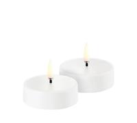 Uyuni Lighting - Recargable Luz de Té LED 2-pack Maxi 6x2,3 cm Blanco Plain
