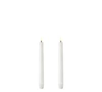 UYUNI Lighting | Vela LED cónica sin llama | Vela falsa a pilas con llama 3D parpadeante, blanco nórdico, 2,3 x 20 cm