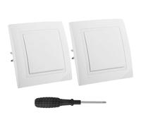 UYUYong 2 Piezas Interruptor de Serie Empotrado Bidireccional Interruptor/Conmutado Conmutador Interruptor Pared 10A 250V Pulsador Luz Interruptores de Luz para Escaleras Dormitorio Corredor (Blanco)