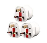 UYUYong 3 Pcs Adaptador de Enchufe de Europeo a UK Certificación CE 2-Pin Europa a 3-Pin Reino Unido Adaptador Enchufe Viaje Europeo a UK Tipo G para for Irlanda Escocia Bretaña Maldivas