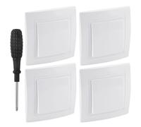 UYUYong 4 PCS Interruptor de Serie Empotrado Interruptor/Conmutado Conmutador Interruptor Pared Simple 10A 250V Pulsador Luz Interruptores Luz light switch para Escaleras Corredor Dormitorio (Blanco)
