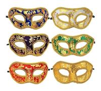 UYUYong 6 Pieza Máscara Veneciana Masculino Femenino Color Máscara de Mascarada Masculino Retro Máscarada de Carnaval para Halloween Disfraz de Carnaval Fiesta Cosplay