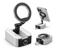 UYVPAER 1 Pieza Soporte Magnético De Viaje Para Móvil Blanco, Compacto Y Plegable, Fijación Magnética, Para Viajes, Reuniones, Ver Películas, Sujetar El Teléfono
