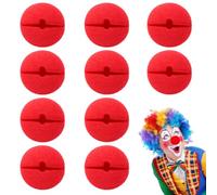 UYVPAER 10 Narices De Payaso Rojo, Nariz De Payaso Rojo, Nariz De Payaso Para Adultos, Nariz Roja, Nariz Roja, Disfraz De Payaso, Para Maquillaje Infantil, Fiestas, Carnaval, Circo, Halloween, Cosplay