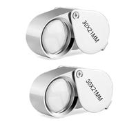 UYVPAER 2 Piezas Lupa Joyero, 30X Lupa De Bolsillo, Lupa De Aumento De Cristal Joyería Antigüedades Lente Ocular, Lupa Botánica 30X, Lupa Relojera, Lupa Joyero Profesional, Jewlers Lupa