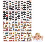 UYVPAER 20 Hojas De Tatuajes Temporales De Camiones, Trenes Para Niños, Suministros De Fiesta De Cumpleaños, Calcomanías Temáticas De Camiones, Trenes De Vapor, Recompensas De Aula
