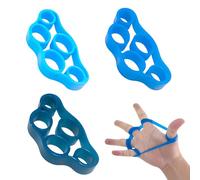 UYVPAER 3 Piezas Hand Grip Entrenador De Dedos De Silicón, Diferentes Resistencias, Para Rehabilitación, Azul Claro, Azul Rey, Azul Oscuro