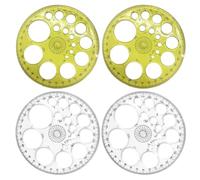 UYVPAER Juego De 4 Plantillas Circulares En Verde Herramienta De Dibujo Preciso Para Estudiantes, Ingenieros De Diseño, Aplicación Versátil En Dibujo Técnico