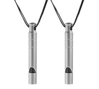 UYVPAER Silbato De Emergencia, 2 Unidades, De Titanio Y Poliéster, Señal De Emergencia De 120 Db Con Cordón Y Pulido Liso, Silbato Compacto Para Exteriores, Camping, Senderismo, Caza Y Escalad