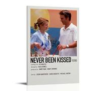 UYYRHRHRHHH Póster de lienzo con texto en inglés "Never Been Kissed1" para pared, arte moderno para salas de estar, 50 x 75 cm, estilo marco