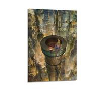 UYYRWEQRTR Póster estético de pueblo de chimenea de pueblo de chimenea, arte decorativo para pared, lienzo vintage para sala de estar, dormitorio, 50 x 75 cm, estilo marco