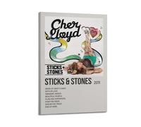 UYYRWEQRTR Póster estético de Sticks & Stones para pared, pintura decorativa, lienzo vintage para sala de estar, dormitorio, 60 x 90 cm, estilo marco