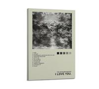 UYYRWEQRTR Póster estético de The Neighbourhood Music Album I Love You Tracklist, arte decorativo para pared, lienzo vintage para sala de estar, dormitorio, 60 x 90 cm, estilo marco