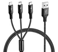 UZAHSK Multi Cable De Carga, [4A/1.8M] 3 en 1 Multi USB Cargador Cable Carga Rápida Trenzado De Nailon Con Conector IP/Type-C/Micro USB,Para Phone 15/14/13/12/X/Samsung S23/S9/Huawei/Xiaomi/Kindle/LG.