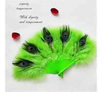 UZAMIRLEX Abanico de Plumas, Abanico de Mano Plegable de Plumas, Varios tamaños, Multicolor, for Boda, Fiesta, Cosplay, Baile(A37 46x26cm)