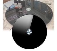 UZAMIRLEX Bandeja giratoria, Plato Giratorio de Vidrio Lazy Susan, Bandeja giratoria de Vidrio Templado de Varios tamaños, Color Negro, rodamiento silencioso(Ø 120cm/47.2in)