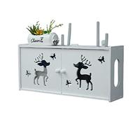 UZAMIRLEX Caja de Almacenamiento WiFi Router, Caja for Ocultar Cables, Estante Flotante for decodificadores de Cable, enrutadores y Controles remotos(D,48 x12 x 28 cm)