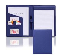 UZAMIRLEX Carpeta de conferencias, Carpeta portafolios de Piel sintética for Documentos A4 (Paquete de 1), Carpeta portafolios y Bloc de Notas Multicolor(Blue)