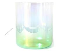 UZAMIRLEX Cuencos Cantores de Cristal de Cuarzo, Cuenco tibetano de cristal de 7 pulgadas y 432 HZ, for curación con sonido, meditación, oración, reducción del estrés, con golpeador y junta tórica(Gre