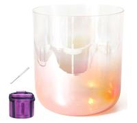 UZAMIRLEX Cuencos Cantores de Cristal de Cuarzo, Cuenco tibetano de cristal de 7 pulgadas y 432 HZ, for curación con sonido, meditación, oración, reducción del estrés, con golpeador y junta tórica(Ora