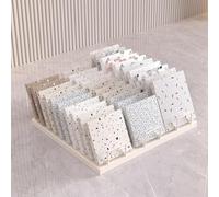 UZAMIRLEX Expositor de Azulejos, Soporte de exhibición de Muestra de mármol y Azulejos de Madera y Metal Multicolor(Beige)