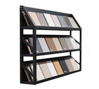 UZAMIRLEX Expositor de Azulejos, Tamaños múltiples montados en la Pared del Negro del Estante de exhibición de la Teja del Metal(60x25x100 cm)