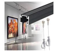 UZAMIRLEX Kit para Colgar Cuadros, El Acero de Aluminio Negro del Sistema de la ejecución del Carril de la Imagen telegrafía tamaños múltiples(1.5m/4.9' Cable,68"/173cm Track)