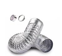 UZAMIRLEX Manguera de Escape de Papel de Aluminio, For Accesorios de Aire de Manguera de conducto en línea Manguera de Aire Creativa Lámina de Aluminio con 2 Acero Inoxidable(4m 120mm)