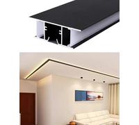 UZAMIRLEX Molduras para techos, Ajuste de Aluminio del Techo Que moldea Longitud echada a un Lado Doble de la aduana del Moldeado de Corona del difusor del Canal del LED(21ft (6.4m))