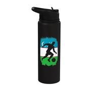 Uzbekistán Bandera Silueta Uzbekistán Orgullo Deportes Amante Stainless Steel Insulated Water Bottle