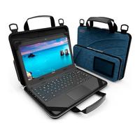 UZBL Funda protectora para Chromebook de 11 a 11,6 pulgadas, funda rígida para laptop, siempre en el trabajo, correa de hombro con asa, Ranura de identificación azul profundo