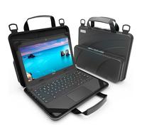 UZBL Funda Protectora rígida para Laptop de 11 a 11.6 Pulgadas, Funda rígida para el Trabajo Siempre en la Funda, asa y Correa para el Hombro (Poliuretano Negro)