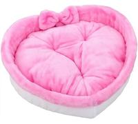 UzeEnde Bonita cama para gatos en forma de corazón, cojín antideslizante de felpa suave y acogedora con relleno de algodón de polipropileno para perros pequeños, gatos, interior, cálido perrera para