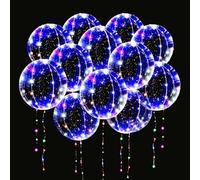 UZER 12 paquetes de LED de luz hasta BoBo globos multicolores,18 PCS claro Bobo globos,LED de luces de cadena,20' de burbujas globos de helio,Christma decoraciones de la fiesta