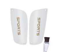 UZEXYO Espinilleras de fútbol para adultos, color blanco, ligeras, con amortiguación de gel integrada y puño seguro, protección óptima contra impactos para partidos y entrenamiento