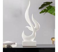 Uziqueif Esculturas Decoración Blanca, Moderna Abstracta Decoración Blanca Flama Escultura, Decoración Para Dormitorio, Alfombrilla de Ventana, Salón, Oficina, Armario Decoración, Artesanía, Blanco