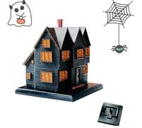 UZKWYKYC Haunted House Incense Burner, Adorno de Quemador de Incienso de Decoración de Casa Embrujada de Halloween Negro, Indoor Incense Bcents Burner Halloween Creativeurner Ornament